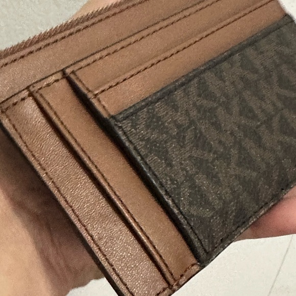 Michael Kors Jet Set Small Double Side Card Case Wallet Brown MK Signatu… - Picture 7 of 11